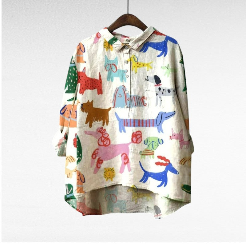 Audrey - Artistic Button-Up Shirt